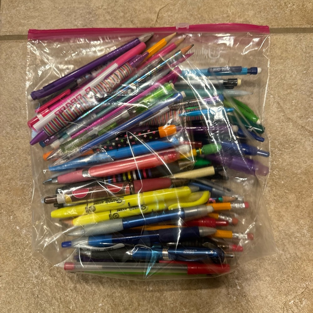 Colorful Assorted Pens, Pencils and highlighters